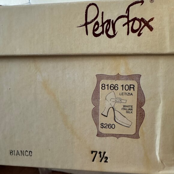 Vintage Peter Fox Letizia, Platform Pumps, White Italian Silk, Size 7.5 - Picture 3 of 16
